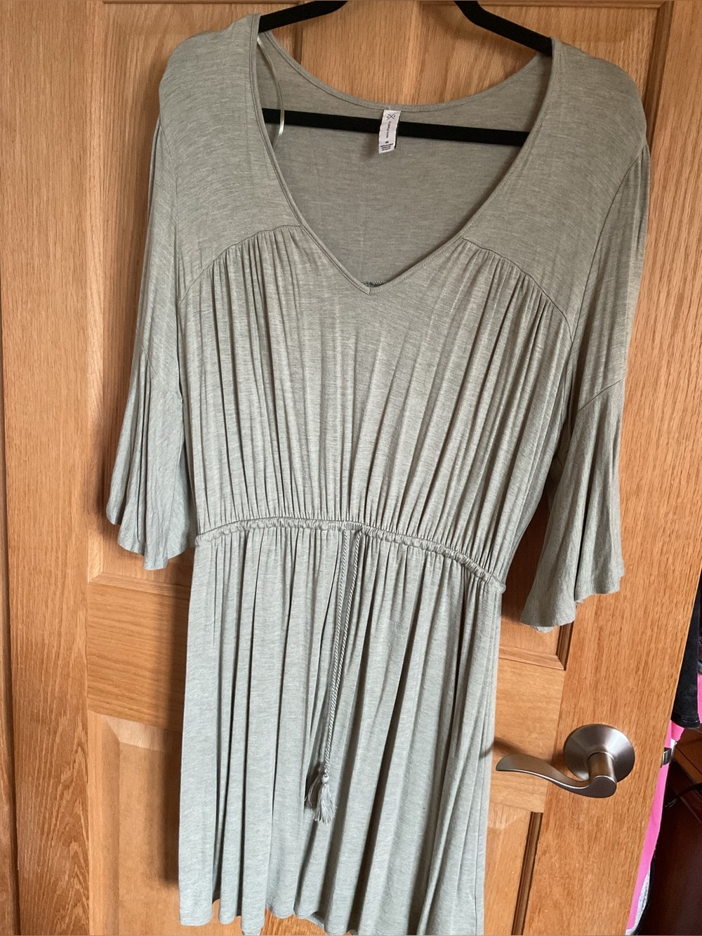 Sage green belle sleeve dress XL